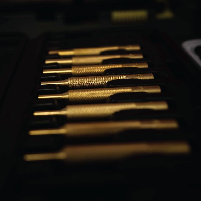 Wheeler 8-Piece Brass Punch Set in Labeled Rollup Storage Bag for Drifting Sights and Gunsmithing - Image 2